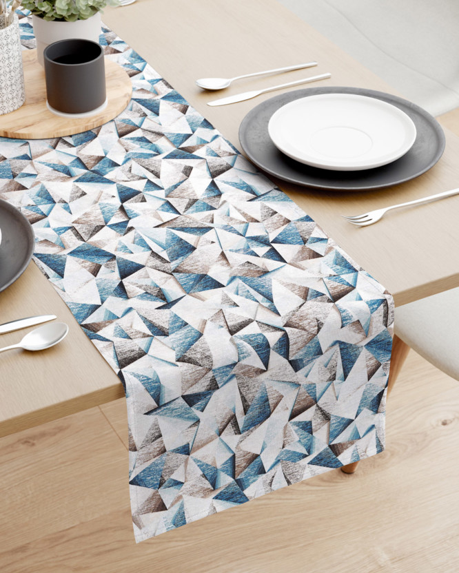 Behúň na stôl Loneta - modré melírované tvary