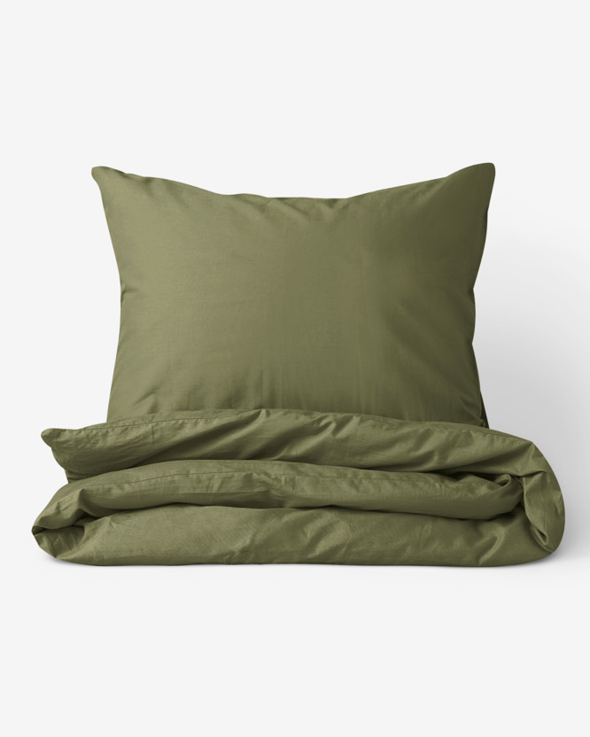Bavlnené posteľné obliečky - olivové